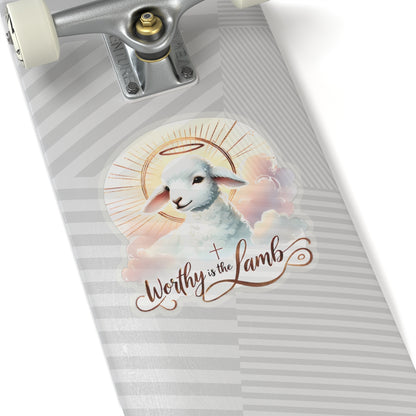 Worthy Is The Lamb Sticker, Easter Religious Decor, Christian Vinyl Decal, Cute Lamb Sticker, Bible Verse Sticker, Laptop Decor Sunday School