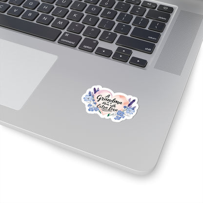 Grandma Mother's Day Kiss Cut Stickers, Floral Heart Gift Design, Cute Nana Sticker - Waterproof Vinyl Sticker