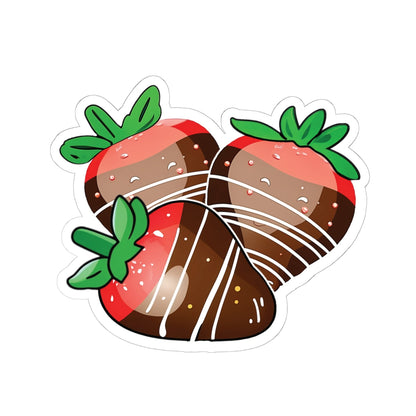 Chocolate Covered Strawberry Sticker, Food Lover Vinyl Decal, Valentine Dessert Sticker, Cute Fruit Sticker, Laptop Water Bottle Journal Decor