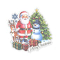 Merry Christmas Stickers, Santa Snowman Reindeer Holiday Stickers, Cute Christmas Tree Stickers, Festive Holiday Vinyl Laptop Mug Stickers