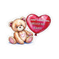 Personalized I Just Love You Sticker, Teddy Bear Valentines Day Romantic Quote Vinyl Decal, Heart Balloon Waterproof Kiss Cut Laptop Bottle
