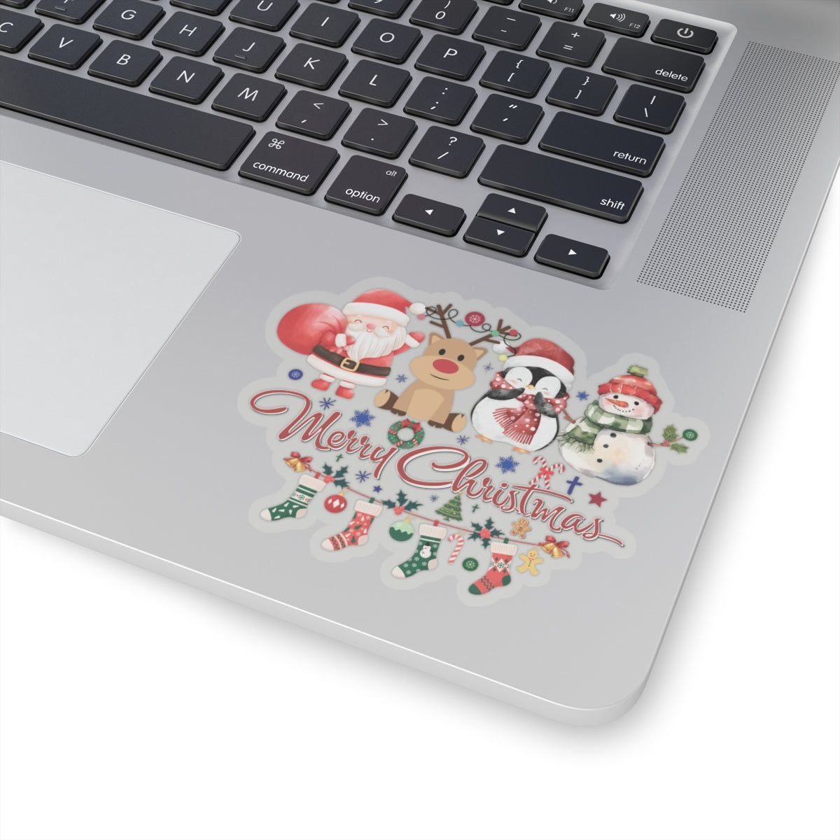 Merry Christmas Sticker, Cute Festive Characters Sticker, Holiday Vinyl Sticker, Funny Christmas Quote Sticker, Scrapbook Laptop Sticker Gift