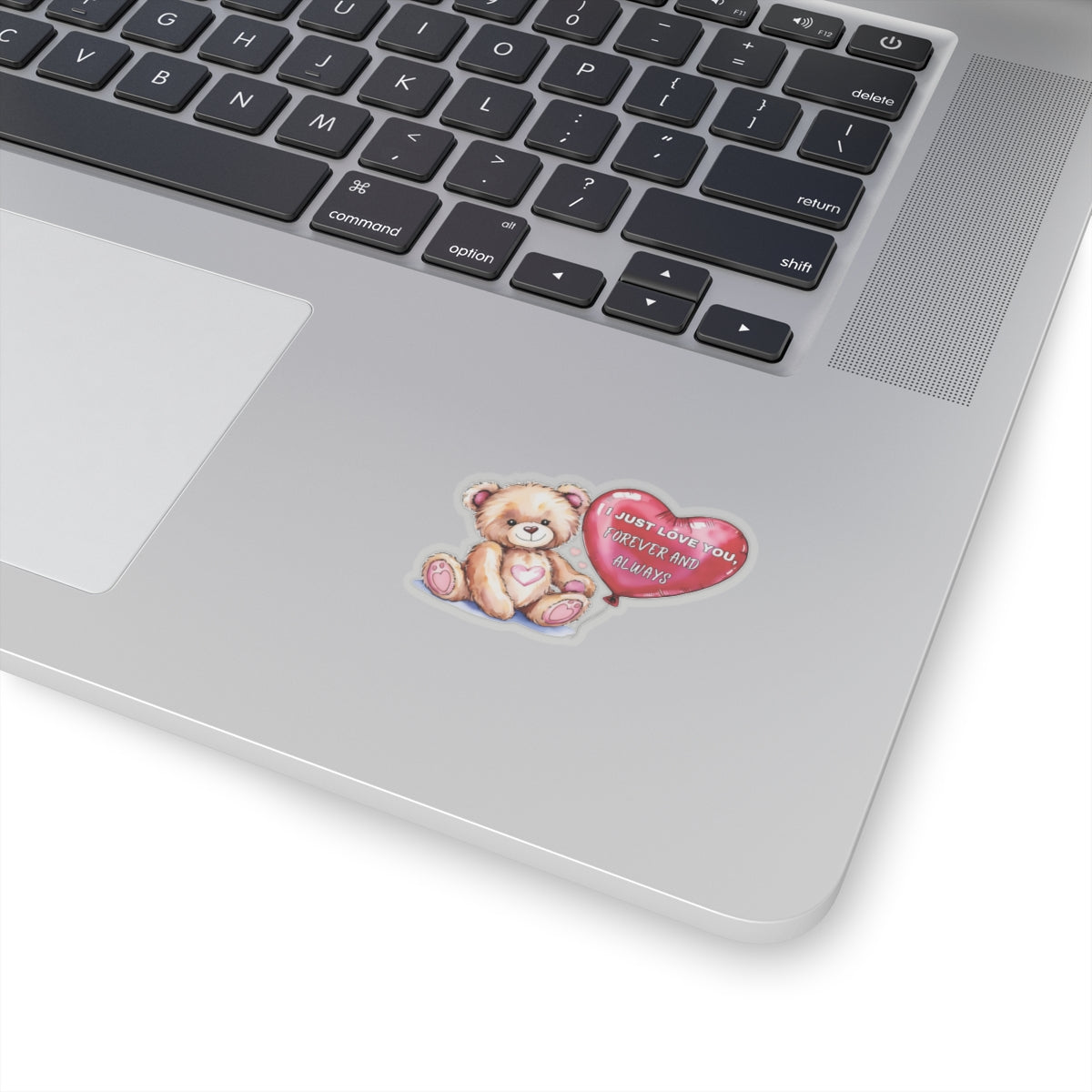 Personalized I Just Love You Sticker, Teddy Bear Valentines Day Romantic Quote Vinyl Decal, Heart Balloon Waterproof Kiss Cut Laptop Bottle