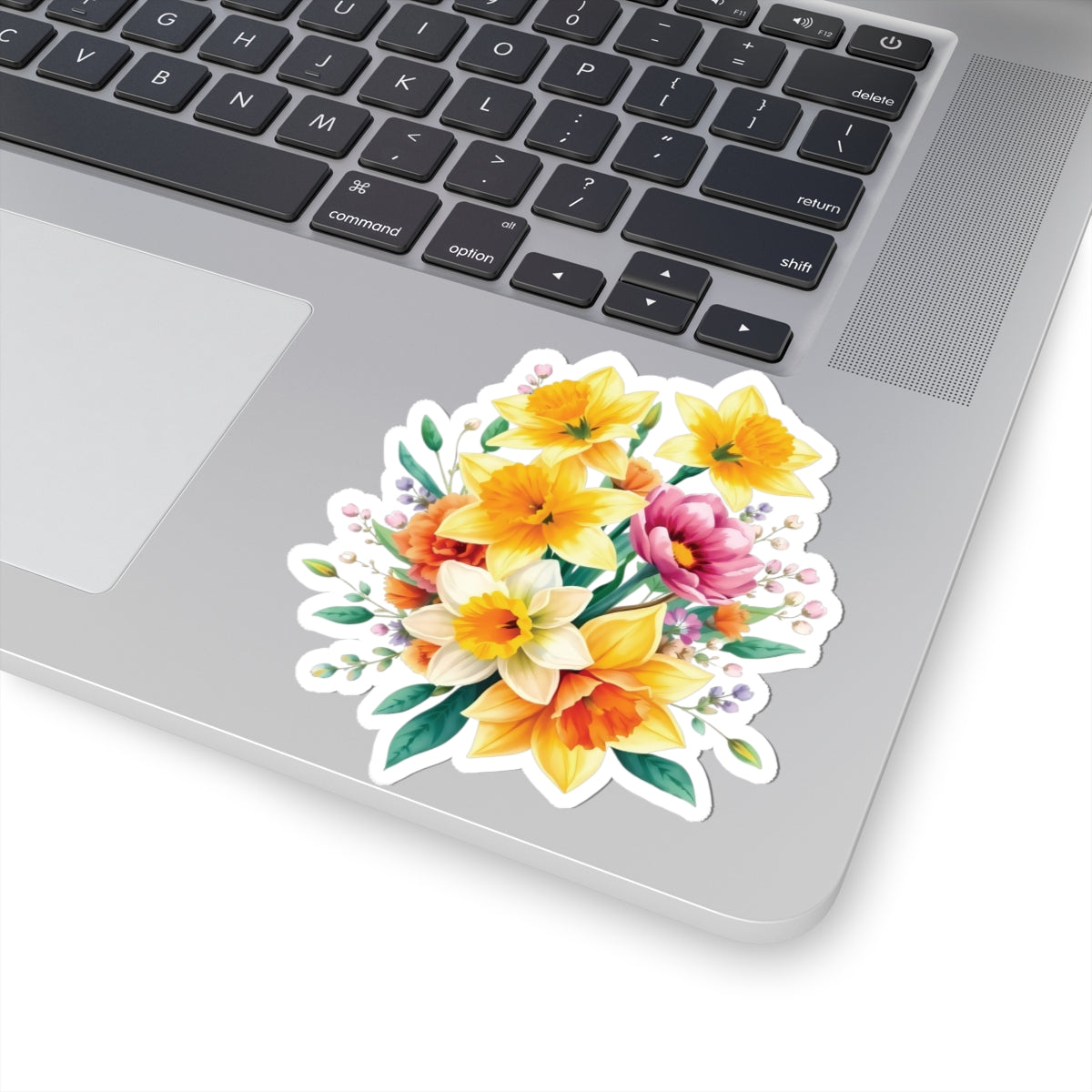 Spring Daffodil Sticker, March Birth Flower Symbol Of Hope Joy Good Luck, Waterproof Vinyl Kiss Cut Floral Laptop Water Bottle Scrapbook Gift