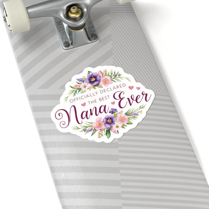 Officially The Best Nana Ever Sticker, Grandma Gift, Laptop Decor Water Bottle Sticker, Happy Mother's Day Sticker Gift, Cute Nana Appreciation Present