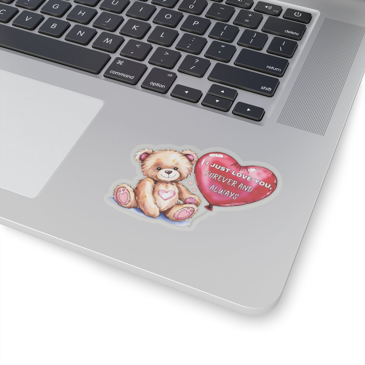Personalized I Just Love You Sticker, Teddy Bear Valentines Day Romantic Quote Vinyl Decal, Heart Balloon Waterproof Kiss Cut Laptop Bottle