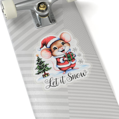 Let It Snow Sticker, Winter Kiss Cut Vinyl Decal, Christmas Holiday Sticker, Waterproof Sticker, Snowflake Sticker, Cute Laptop Sticker