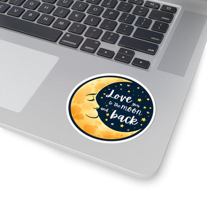 Love You To The Moon And Back Sticker, Romantic Gift For Him Or Her, Galaxy Theme Cute Couple Sticker, Space Love Vinyl Decal Celestial Art