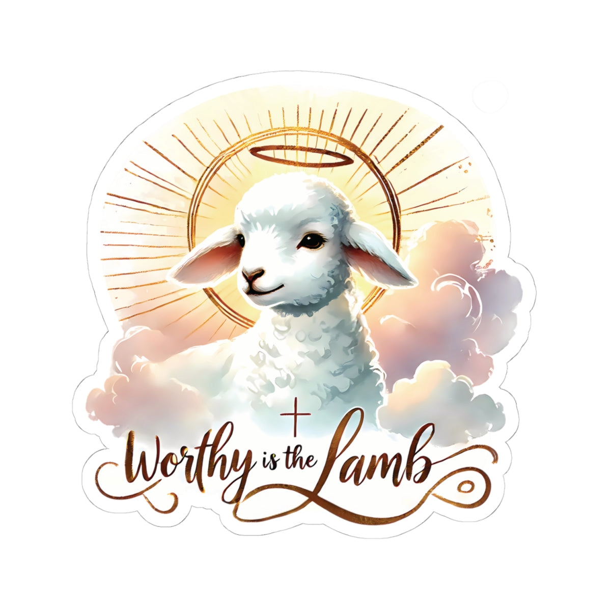 Worthy Is The Lamb Sticker, Easter Religious Decor, Christian Vinyl Decal, Cute Lamb Sticker, Bible Verse Sticker, Laptop Decor Sunday School