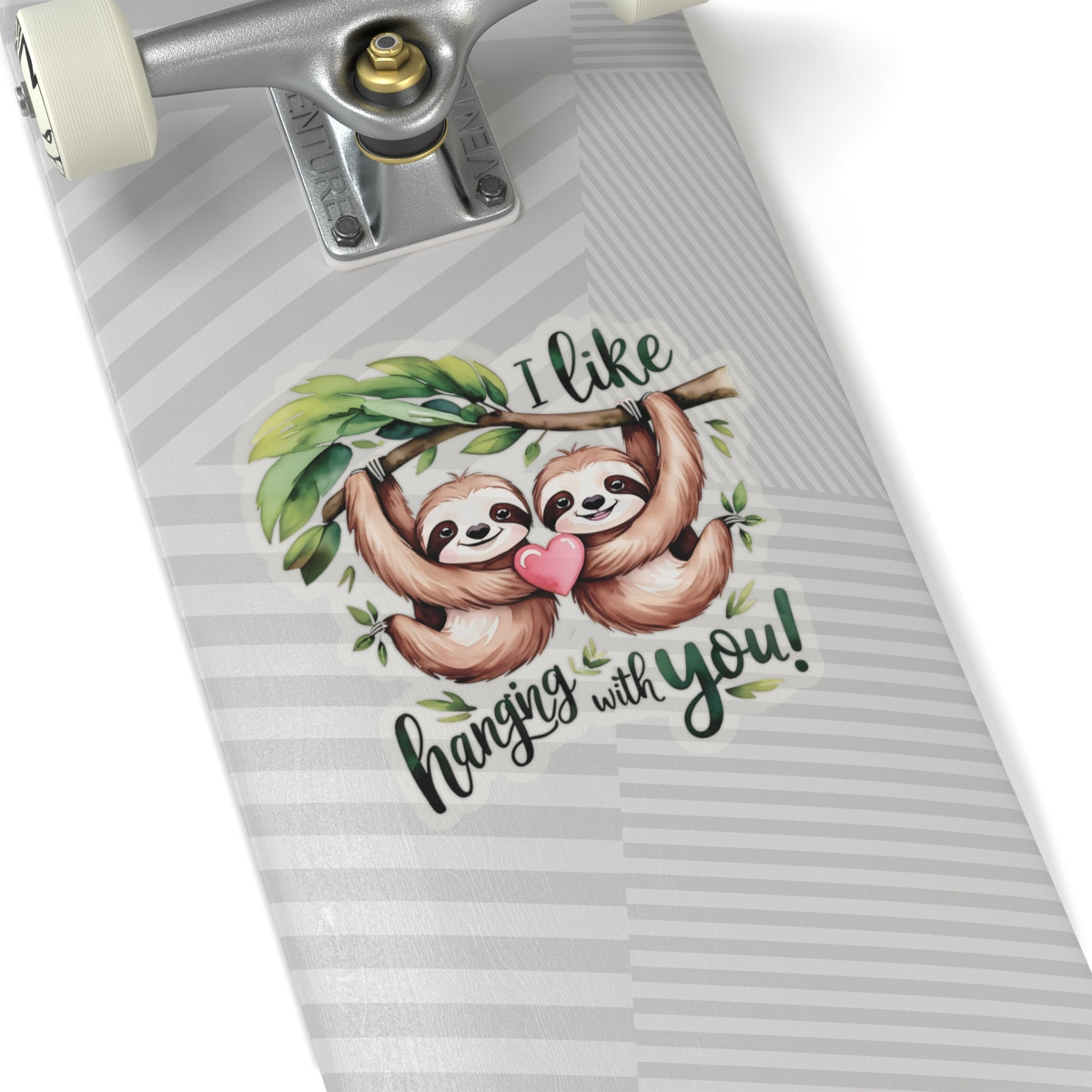 I Like Hanging With You Sloth Sticker, Cute Jungle Animal Couple Vinyl Decal, Valentines Day Love Pun Gift, Funny Watercolor Decal Laptop Decor