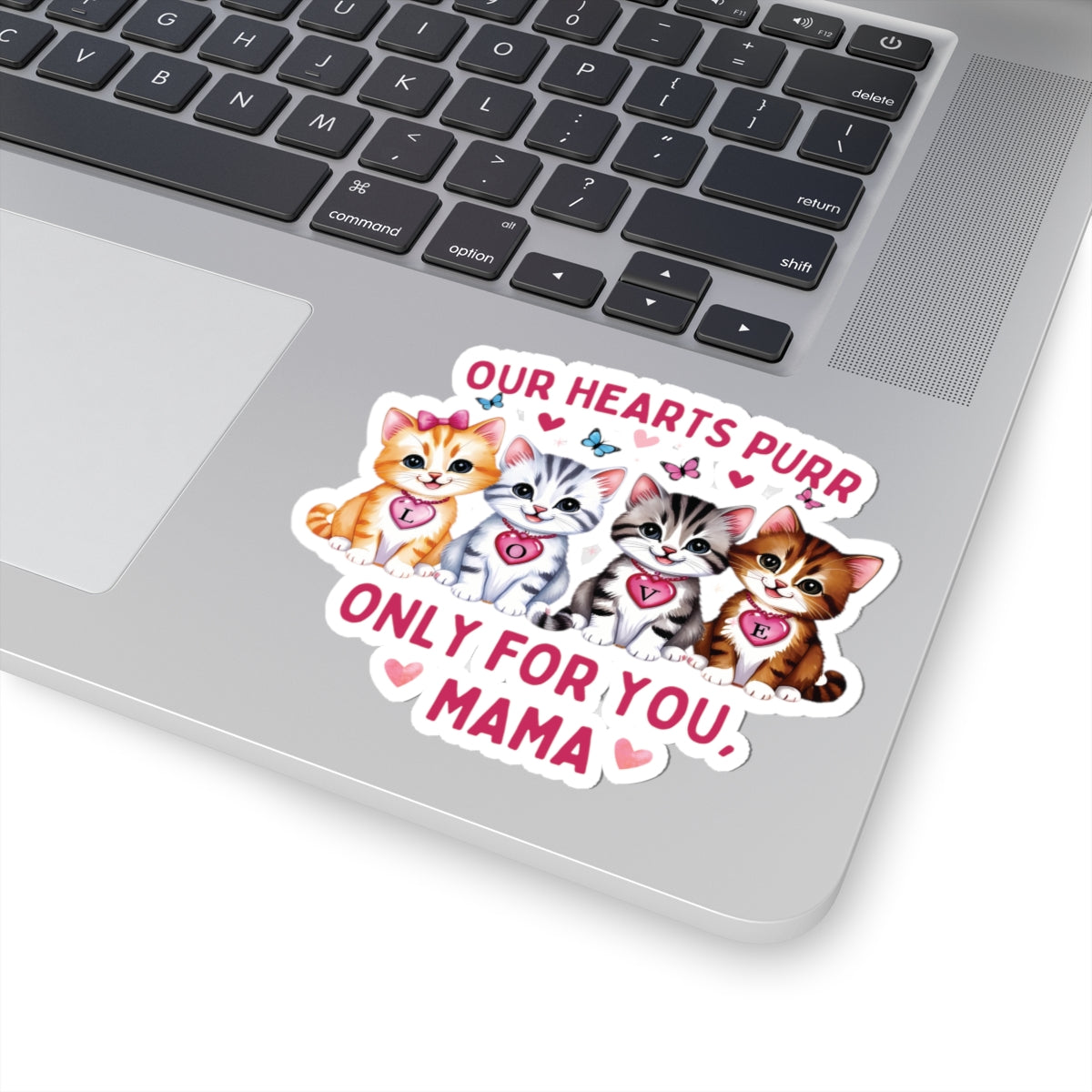 Mother's Day Sticker Our Hearts Purr Only For You Waterproof Vinyl Sticker