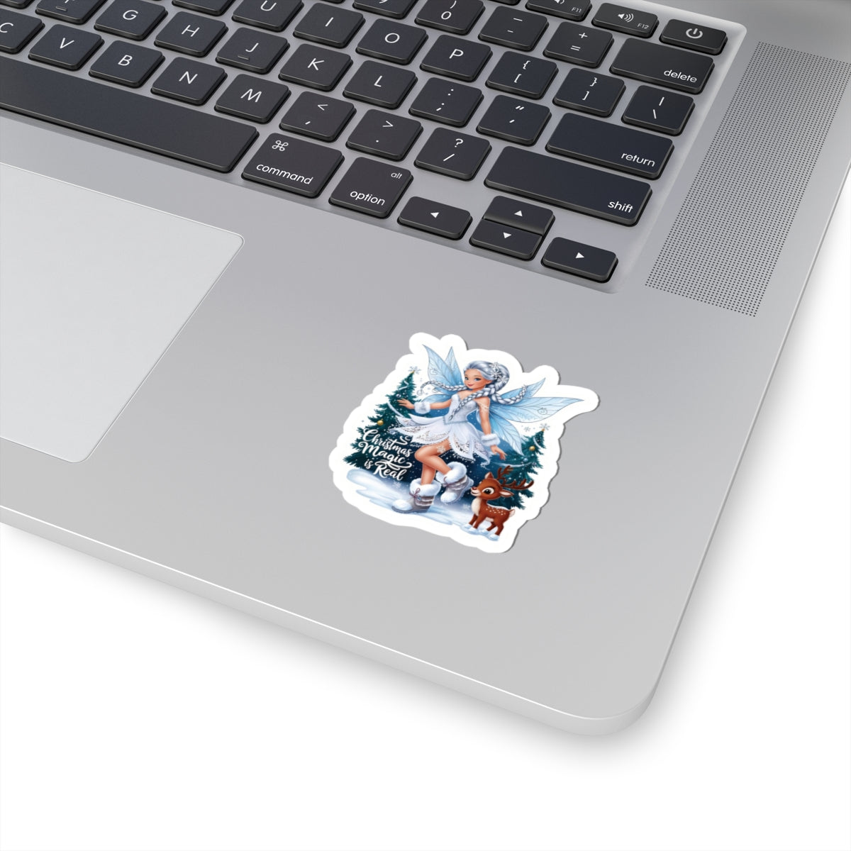 Christmas Magic Is Real, Winter Fairy Sticker, Cute Reindeer Vinyl Decal, Holiday Laptop Aesthetic Fantasy Art Gift, Scrapbooking Planner Gift