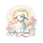 Worthy Is The Lamb Sticker, Easter Religious Decor, Christian Vinyl Decal, Cute Lamb Sticker, Bible Verse Sticker, Laptop Decor Sunday School