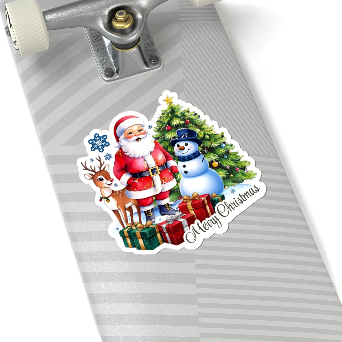 Merry Christmas Stickers, Santa Snowman Reindeer Holiday Stickers, Cute Christmas Tree Stickers, Festive Holiday Vinyl Laptop Mug Stickers