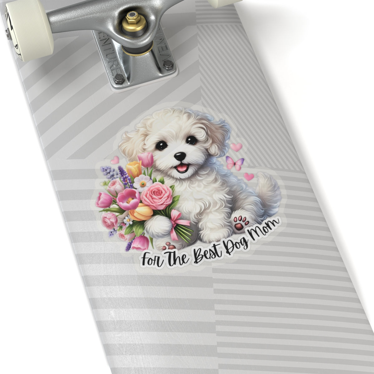 For The Best Dog Mom Sticker, Doxie Poo Mother's Day Vinyl Sticker, Cute Dog Lover Waterproof Kiss Cut Sticker, Small Gift Idea For Dog Moms