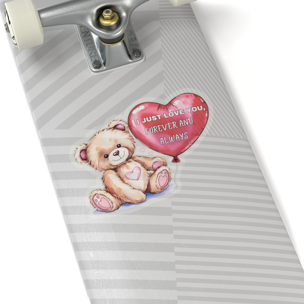 Personalized I Just Love You Sticker, Teddy Bear Valentines Day Romantic Quote Vinyl Decal, Heart Balloon Waterproof Kiss Cut Laptop Bottle