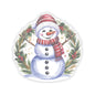 Happy Snowman Christmas Stickers, Festive Holiday Vinyl Decal Sheet, Cheerful Snowman Sticker Pack, Winter Season Decorations Laptops Journals