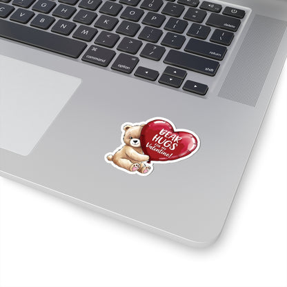 Bear Hugs Sticker, Valentines Day Cute Animal Love Decal, Gift For Her Him, Romantic Kiss Cut Sticker Laptop Journal Water Bottle Art