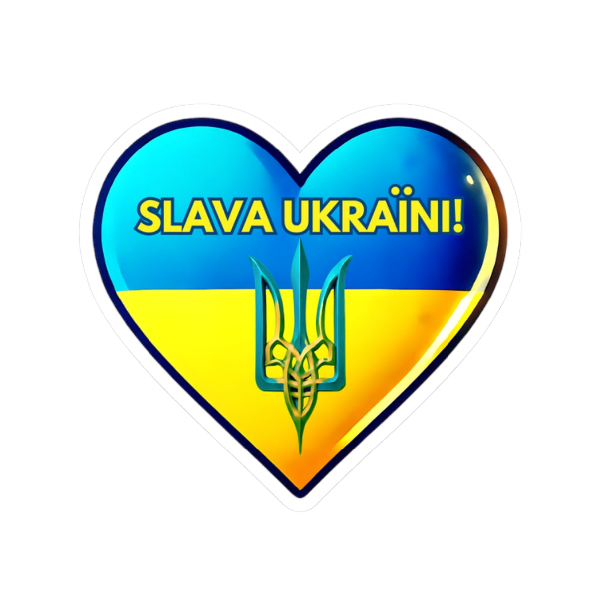 Slava Ukraini Sticker, Glory To Ukraine Vinyl Decal, I Stand With Ukraine Kiss Cut Sticker, Laptop Decor Water Bottle Sticker Support Ukraine