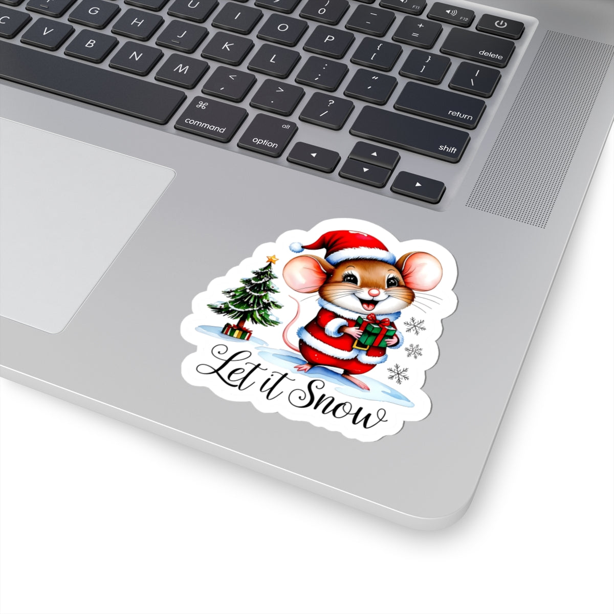 Let It Snow Sticker, Winter Kiss Cut Vinyl Decal, Christmas Holiday Sticker, Waterproof Sticker, Snowflake Sticker, Cute Laptop Sticker