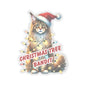 Christmas Tree Bandit Sticker, Maine Coon Cat Kiss Cut Sticker, Funny Xmas Cat Gift, Holiday Vinyl Sticker, Festive Laptop Journal Planner Art
