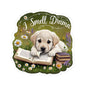 I Smell Drama Sticker, Cute Labrador Puppy Book Lover Gift, Reading Dog Vinyl Sticker, Daisy Meadow Decor, Waterproof Literary Dog Decal Gift