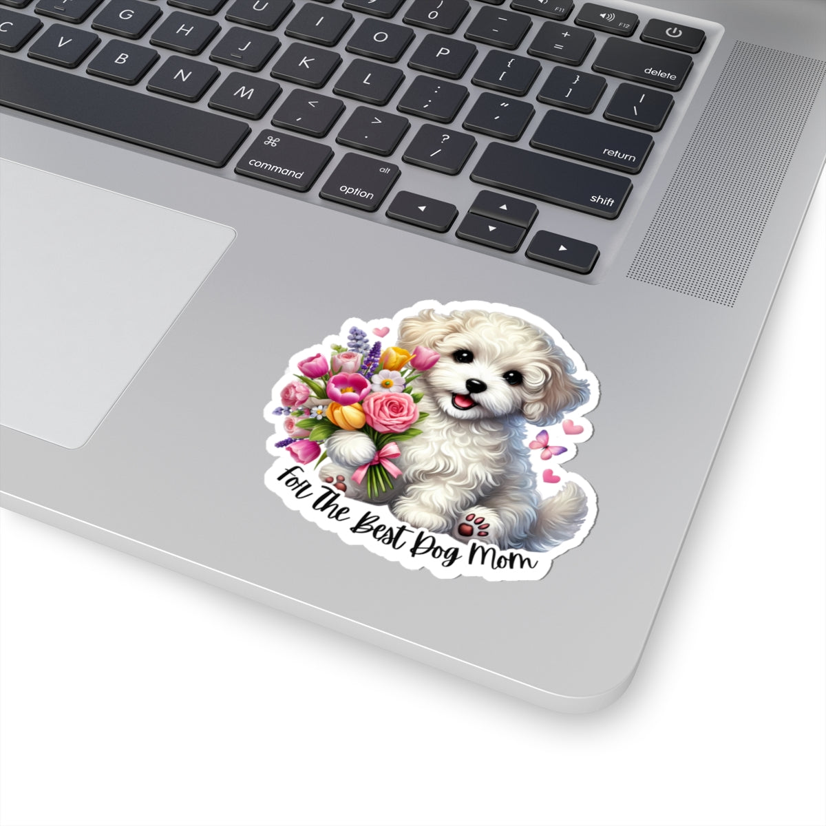For The Best Dog Mom Sticker, Doxie Poo Mother's Day Vinyl Sticker, Cute Dog Lover Waterproof Kiss Cut Sticker, Small Gift Idea For Dog Moms