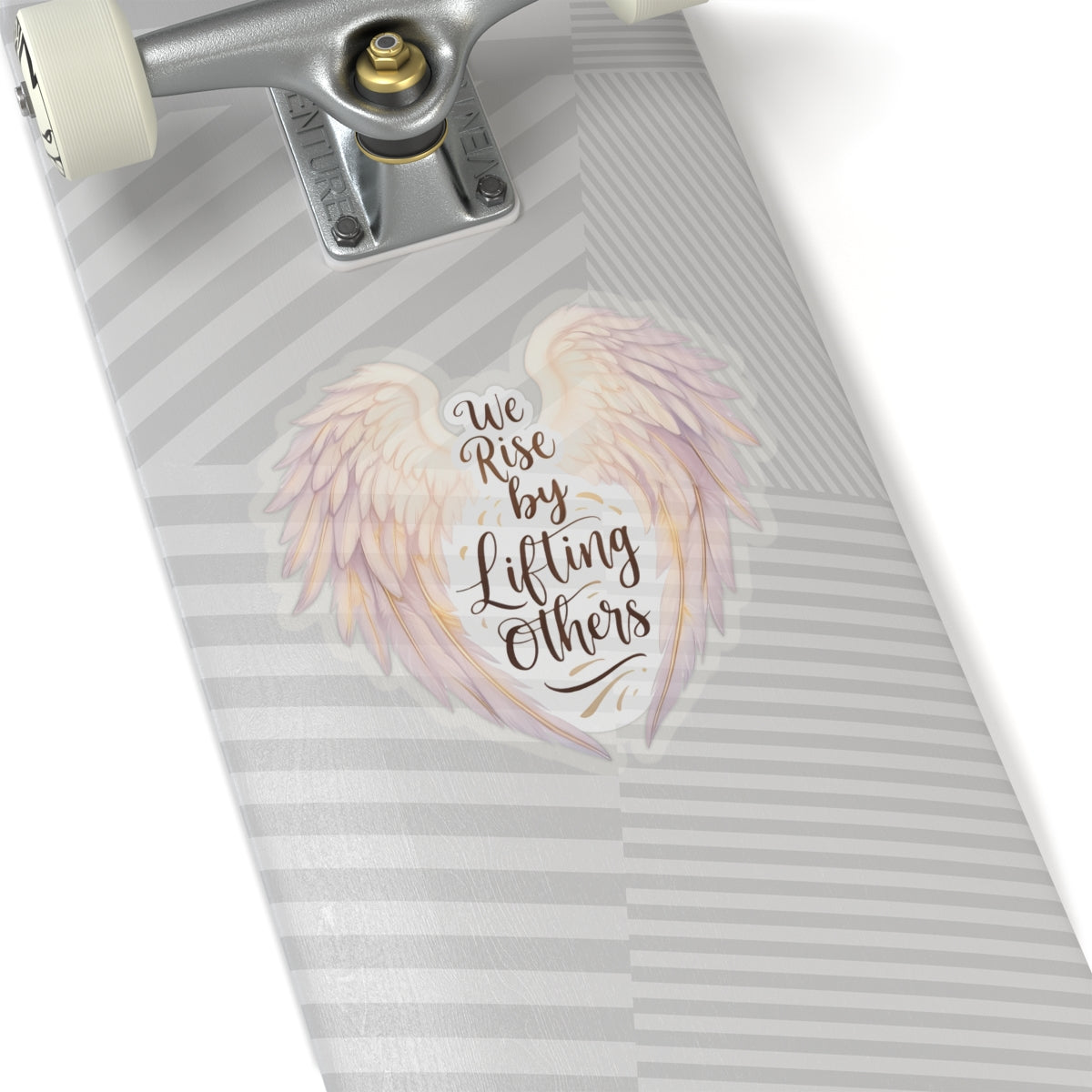 We Rise By Lifting Others Sticker, Angel Wings Stickers, Inspirational Vinyl Decal, Motivational Quote Sticker, Laptop Water Bottle Journal