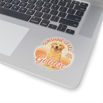 Sunshine Level: Golden Sticker, Golden Retriever Vinyl Sticker, Cute Golden Waterproof Sticker, Laptop Planner Dog Lover Gift Retriever Decal