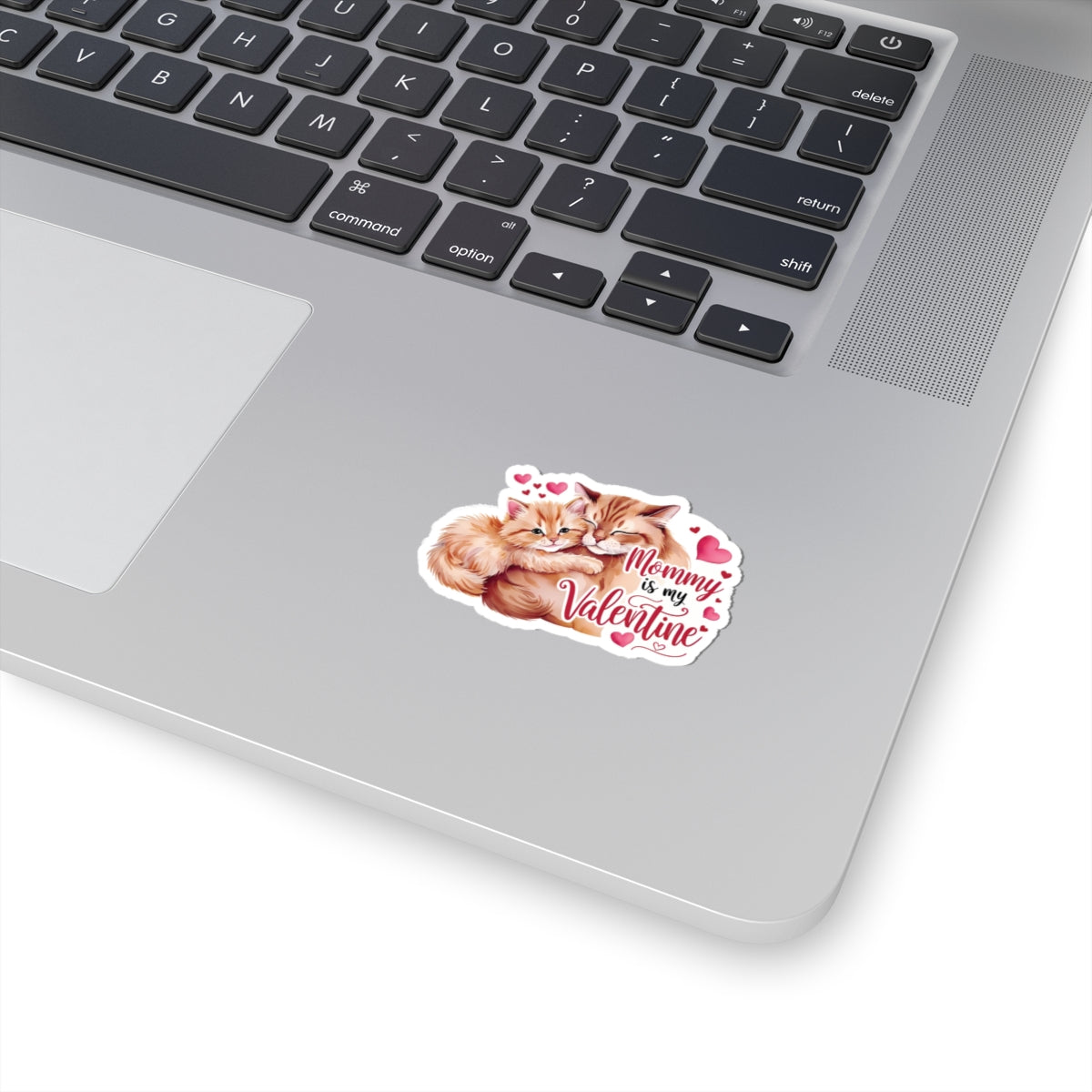 Mommy Is My Valentine Sticker, Cute Cat Valentines Day Gift For Mom, Waterproof Vinyl Decal, Kiss Cut Laptop Water Bottle Journal Scrapbook Fun