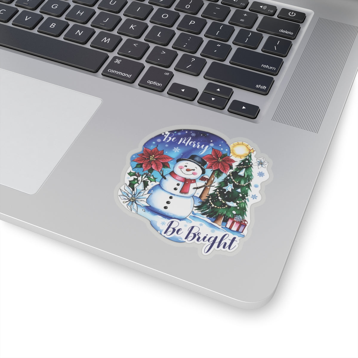 Be Merry Be Bright Sticker, Cute Snowman Christmas Holiday Sticker, Festive Winter Sticker Joyful Snowman Decor, Christmas Spirit Laptop Decal