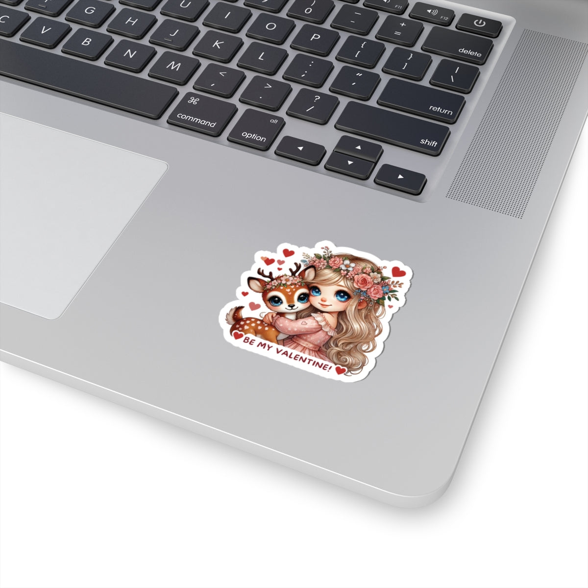 Be My Valentine Sticker, Cute Deer Girl Decal, Romantic Love Gift For Him Her, Valentine's Day Sticker, Laptop Journal Planner Water Bottle Decor