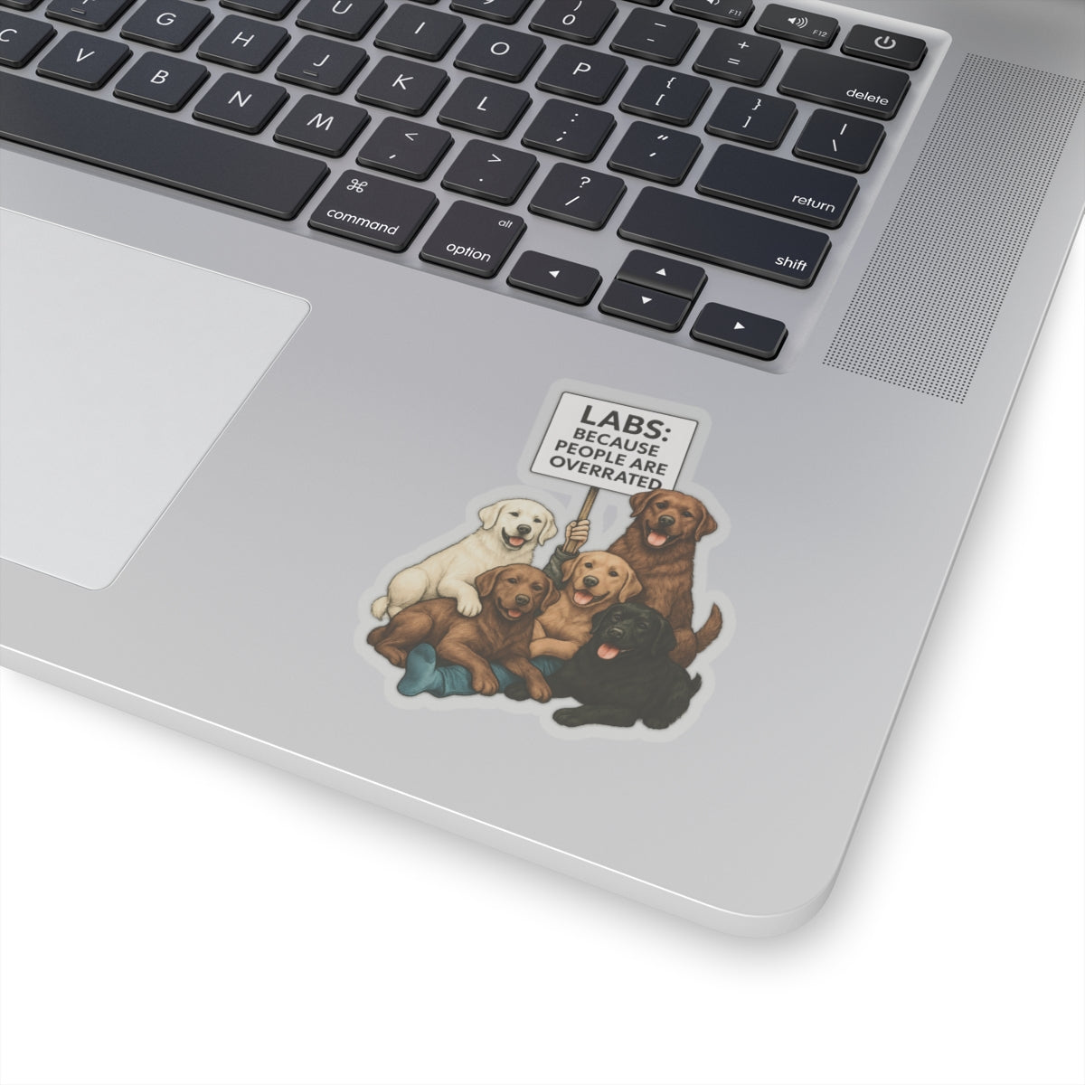 LABS: Because People Are Overrated Sticker, Funny Labrador Vinyl Sticker, Dog Lover Gift, Waterproof Pet Sticker, Laptop Planner Mug Decal