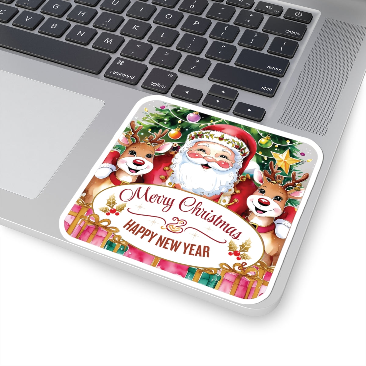 Merry Christmas Happy New Year Holiday Stickers, Cute Santa Reindeer Christmas Tree Holiday Planner Stickers, Winter Vinyl Planner Sticker