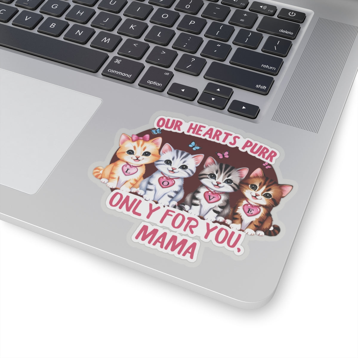 Mother's Day Sticker Our Hearts Purr Only For You, Cat Lady Gift, Cute Cat Lovers Sticker, Waterproof Vinyl Sticker, Happy Mother's Day Gift