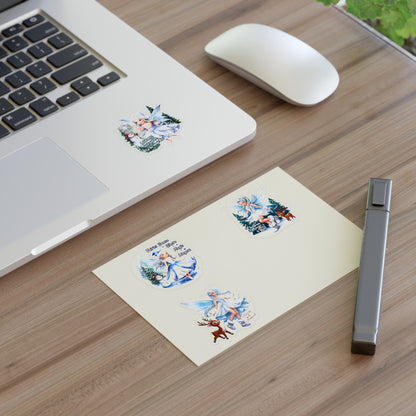 Winter Fairies Sticker Set, Merry And Magical Sticker Pack, Fairy And Reindeer Stickers, Holiday Vinyl Stickers, Planner Scrapbook Stickers