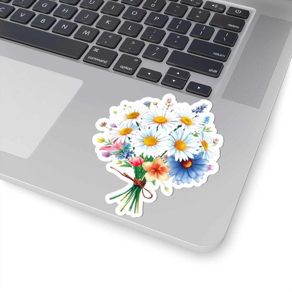 Beautiful Bouquet White Daisies Spring Flowers Kiss-Cut Sticker, Symbol of Purity Innocence Joy April Birth Flower Planner Sticker