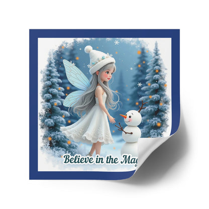 Believe In The Magic Sticker, Winter Fairy Sticker, Inspirational Christmas Sticker, Festive Vinyl Sticker, Holiday Quote Sticker, Planner Decal