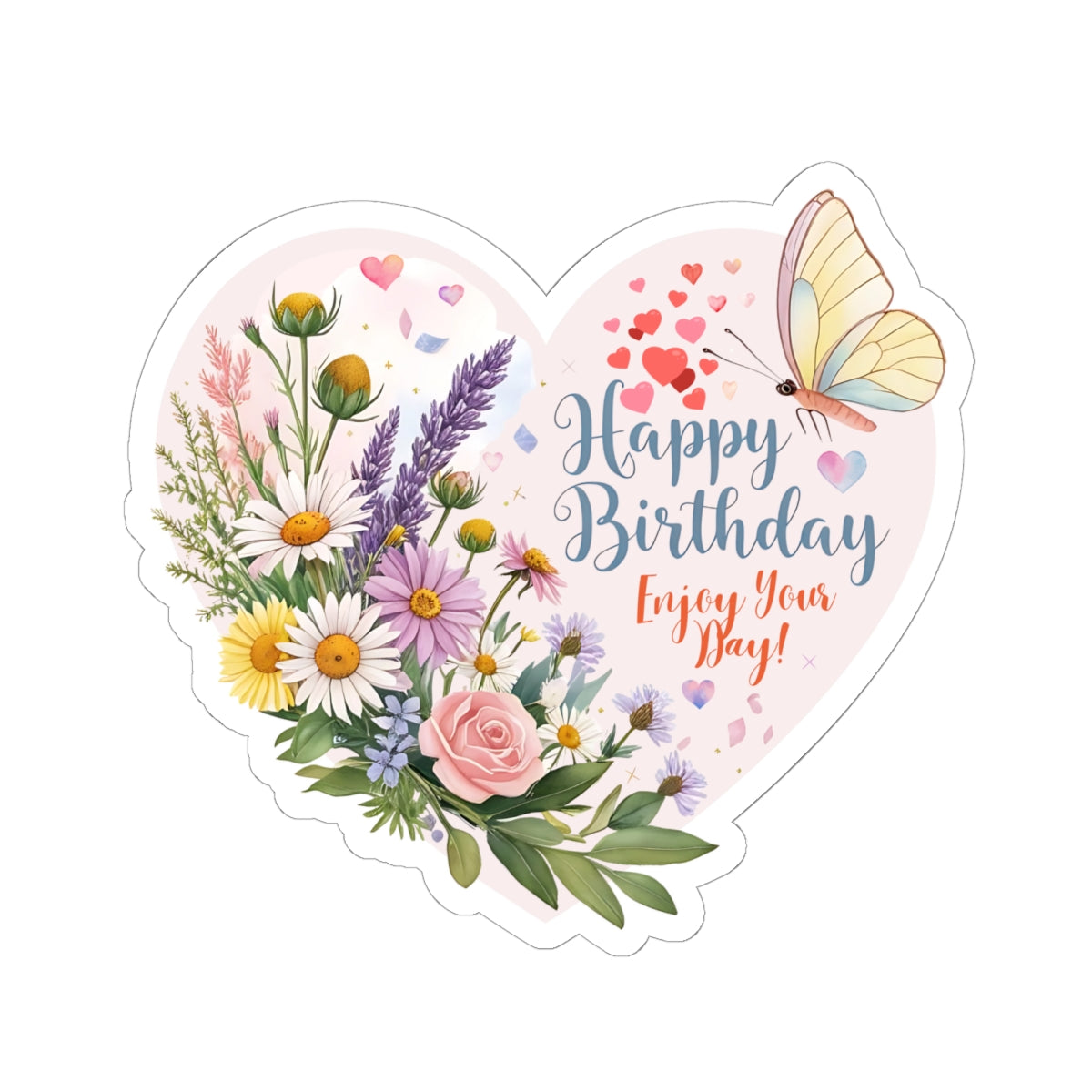Happy Birthday Stickers, Enjoy Your Day Colorful Celebration Gift, Cute Vinyl Sticker For Friends Family Waterproof Party Favor, Cheerful Art