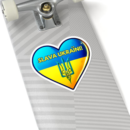 Slava Ukraini Sticker, Glory To Ukraine Vinyl Decal, I Stand With Ukraine Kiss Cut Sticker, Laptop Decor Water Bottle Sticker Support Ukraine
