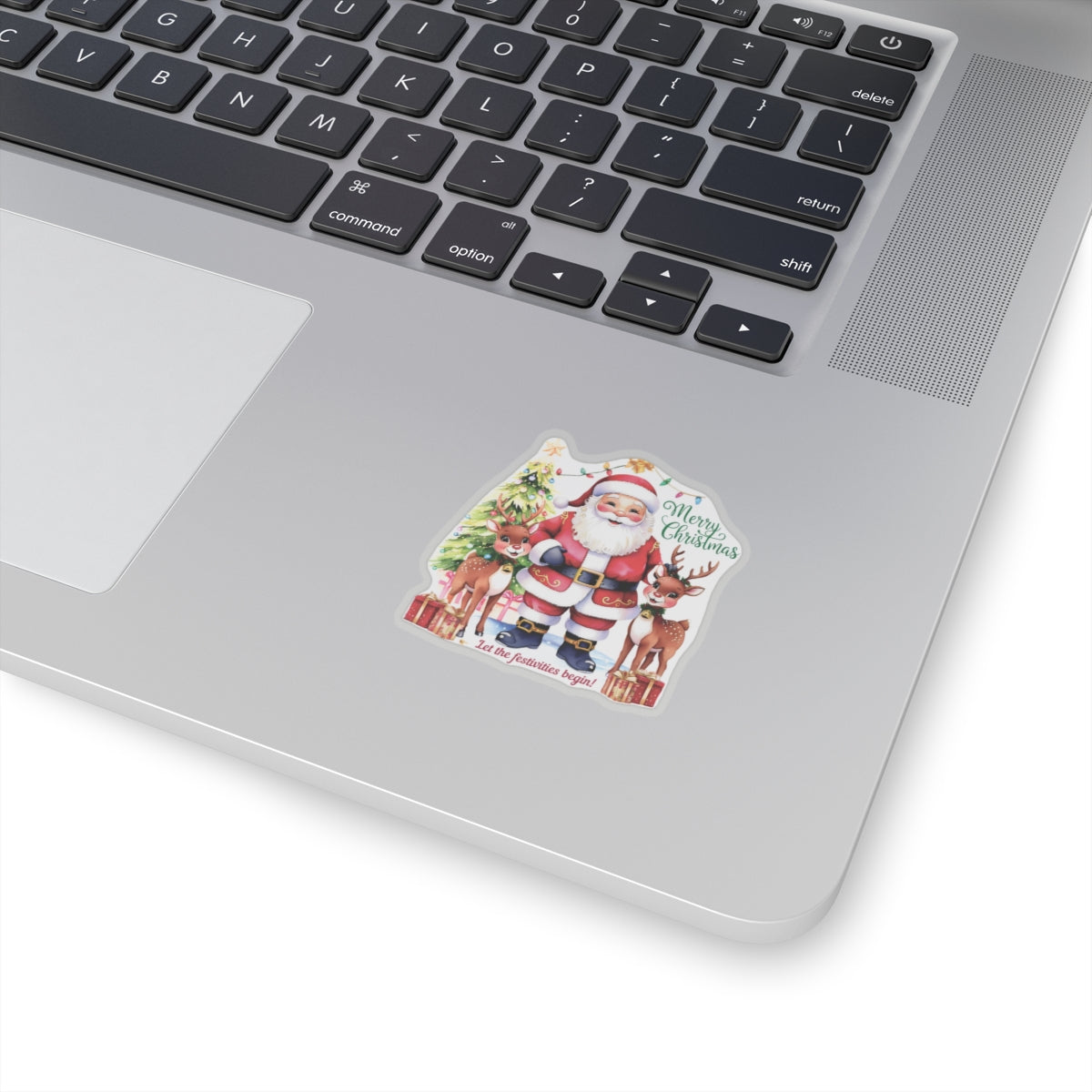 Merry Christmas Festivities Sticker, Holiday Cheer Kiss Cut Sticker, Cute Christmas Gift Idea, Waterproof Vinyl Sticker For Planners Scrapbooks