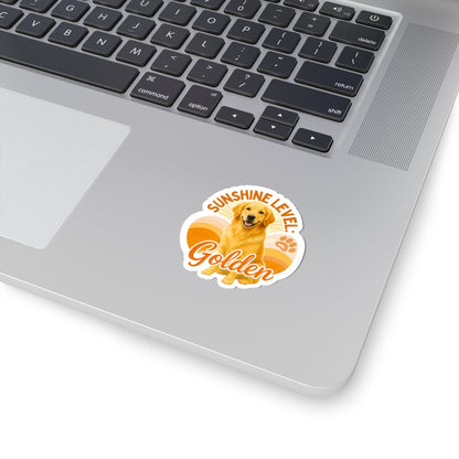 Sunshine Level: Golden Sticker, Golden Retriever Vinyl Sticker, Cute Golden Waterproof Sticker, Laptop Planner Dog Lover Gift Retriever Decal