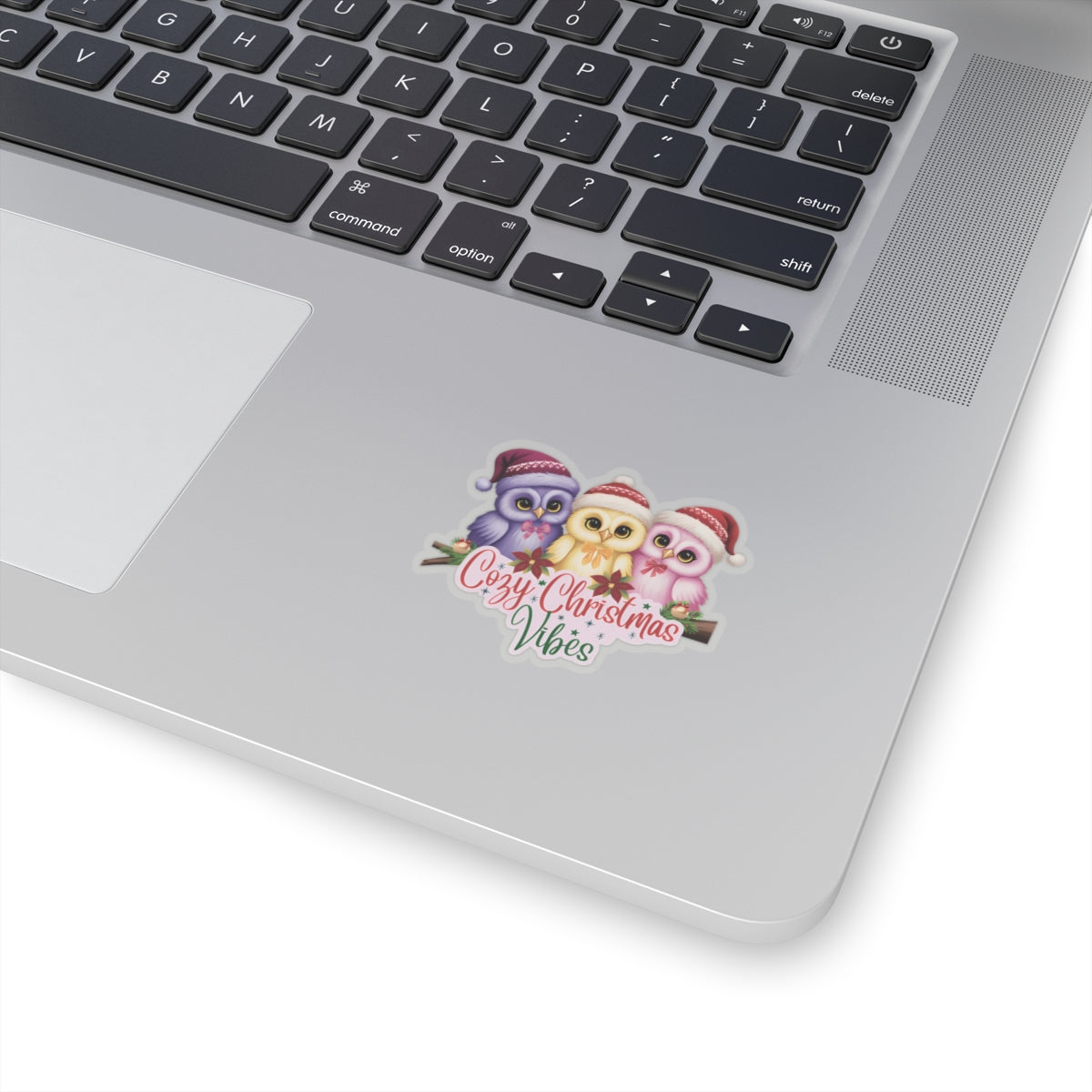 Cozy Christmas Vibes Owl Sticker, Cute Winter Holiday Sticker, Kiss Cut Waterproof Vinyl Sticker, Festive Gift Idea For Planners Scrapbooks