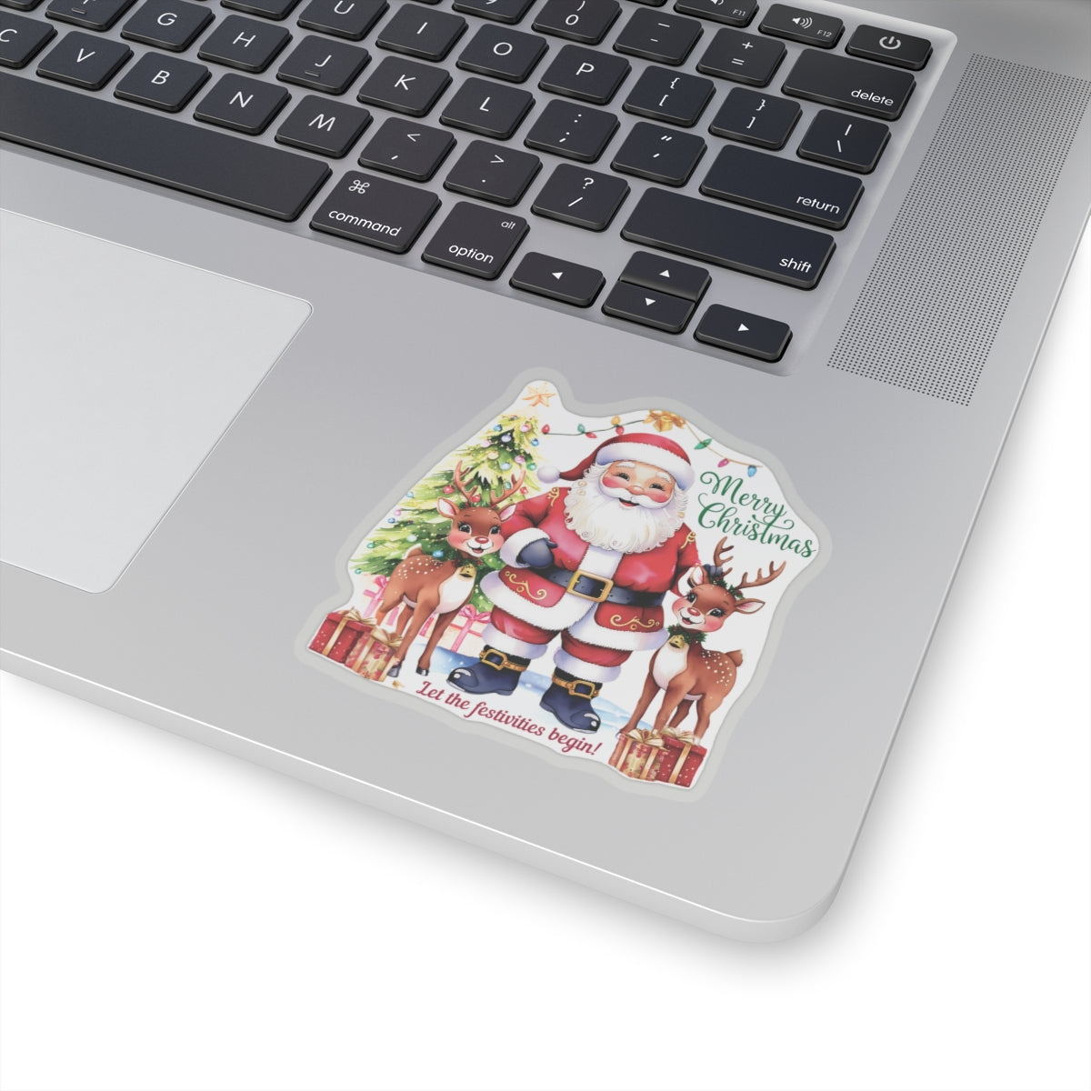 Merry Christmas Festivities Sticker, Holiday Cheer Kiss Cut Sticker, Cute Christmas Gift Idea, Waterproof Vinyl Sticker For Planners Scrapbooks