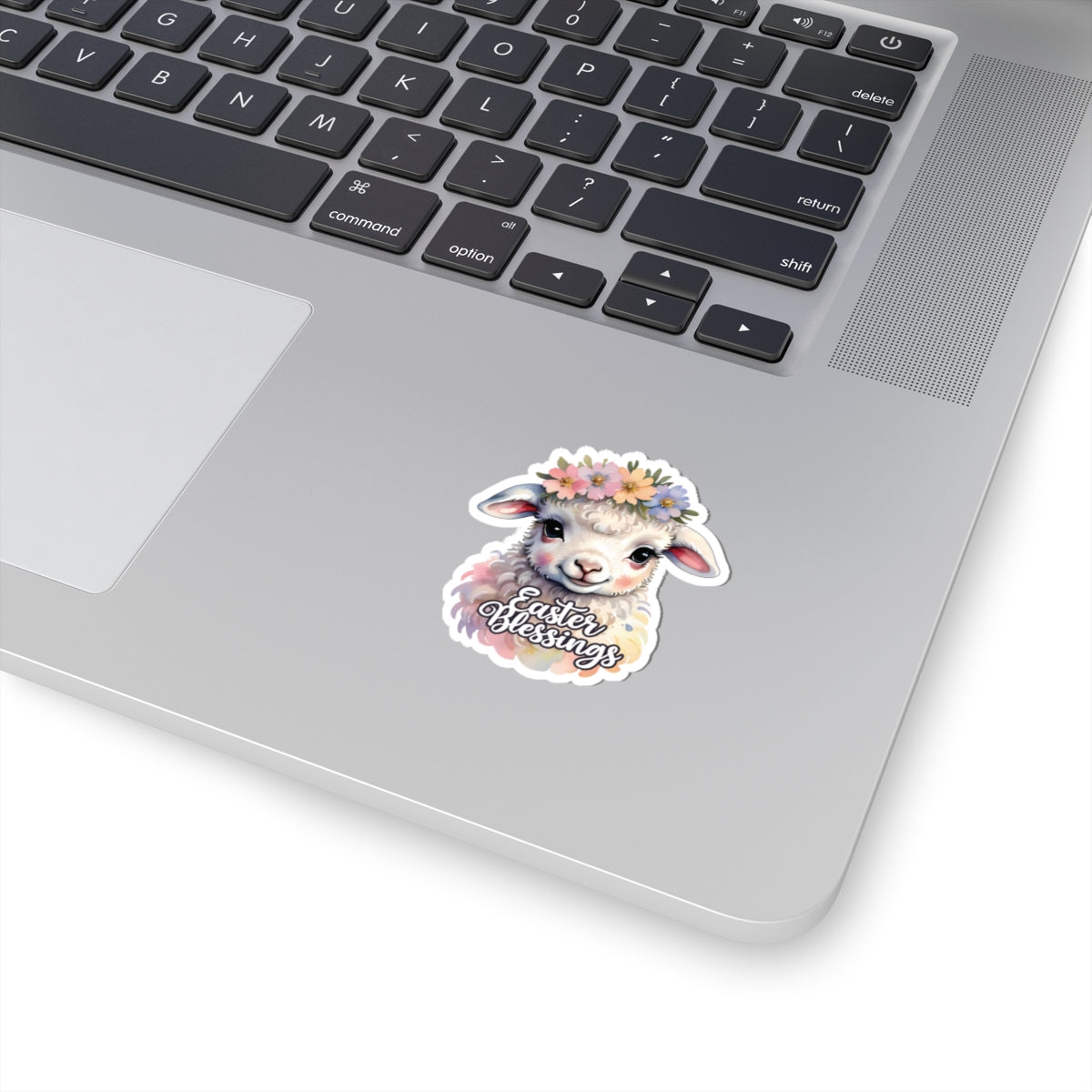 Easter Blessings Lamb Sticker, Spring Holiday Decor, Happy Easter Decal, Religious Christian Sticker, Cute Animal Sticker, Party Favor Cute Gift