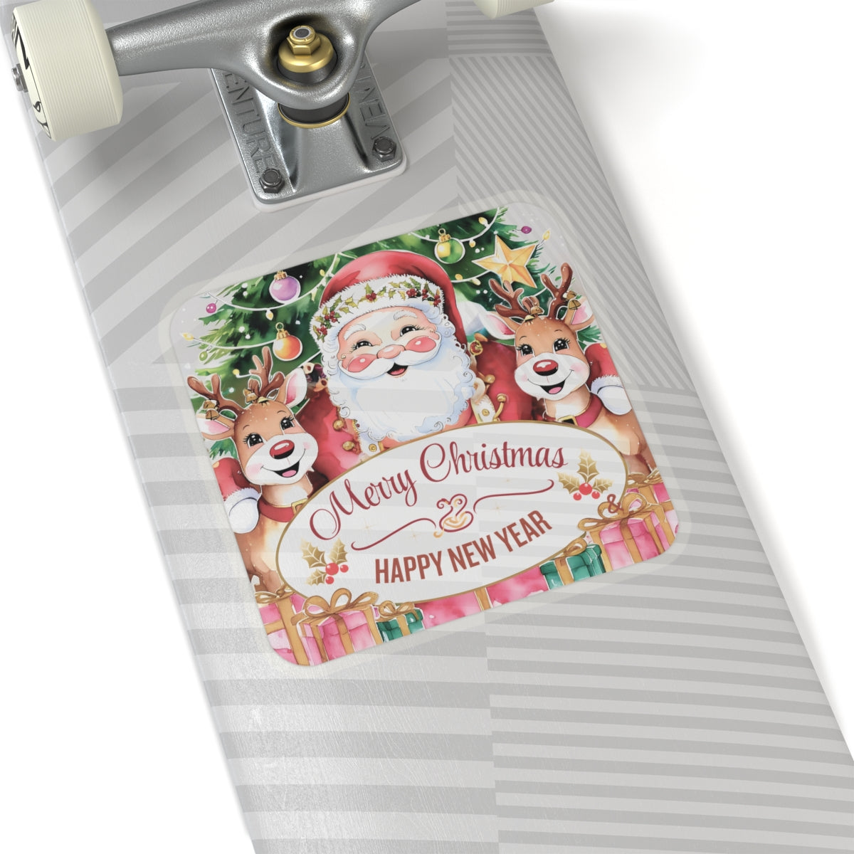 Merry Christmas Happy New Year Holiday Stickers, Cute Santa Reindeer Christmas Tree Holiday Planner Stickers, Winter Vinyl Planner Sticker