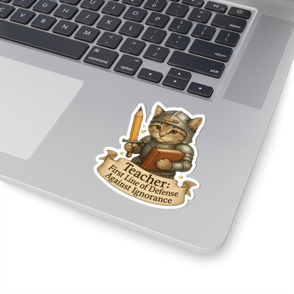 Teachers Day Sticker, Cat Teacher Decal, Cute Book Lover Vinyl Sticker, Waterproof Sticker Laptop Planner Sticker Mug Teacher Gift Idea