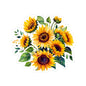 Beautiful Sunflower Bouquet Kiss-Cut Sticker, Floral Vinyl Decal, Laptop Water Bottle Sticker, Sunshine Decor Happy Vibes Positive Affirmation