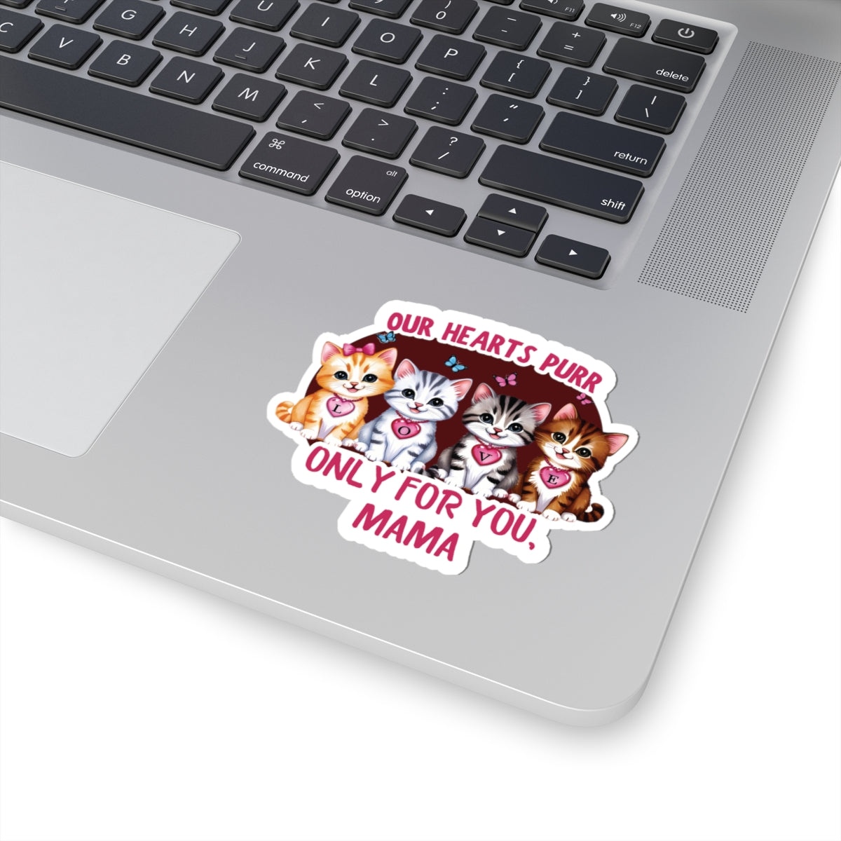 Mother's Day Sticker Our Hearts Purr Only For You, Cat Lady Gift, Cute Cat Lovers Sticker, Waterproof Vinyl Sticker, Happy Mother's Day Gift