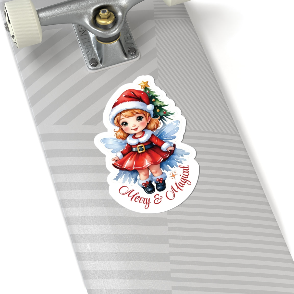 Merry Magical Fairy Stickers, Fantasy Vinyl Decal, Whimsical Pixie Art, Enchanted Holiday Sticker, Waterproof Laptop Water Bottle Decor